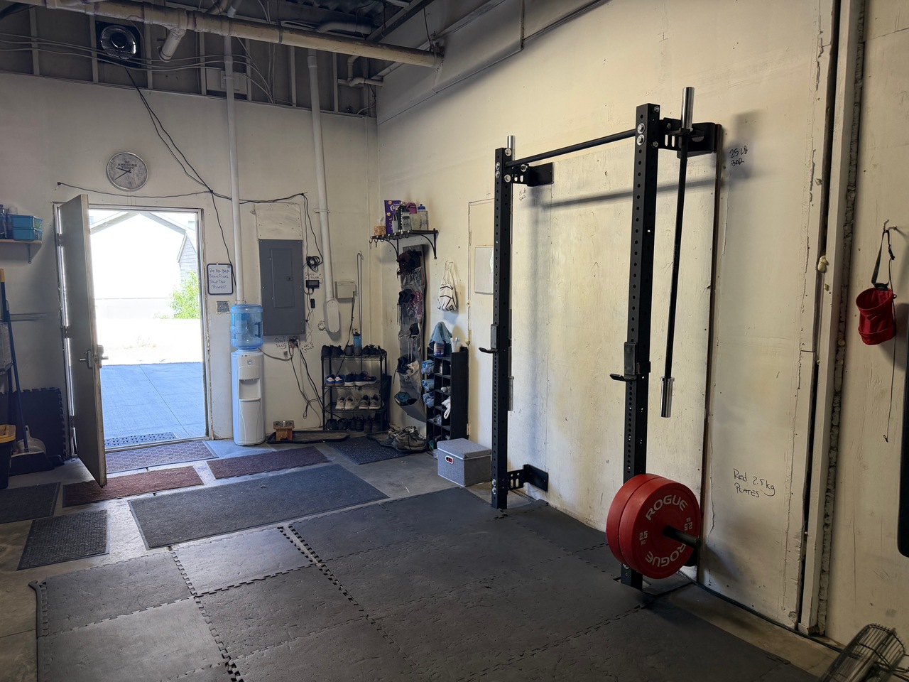 The Lifting room looking to the entry